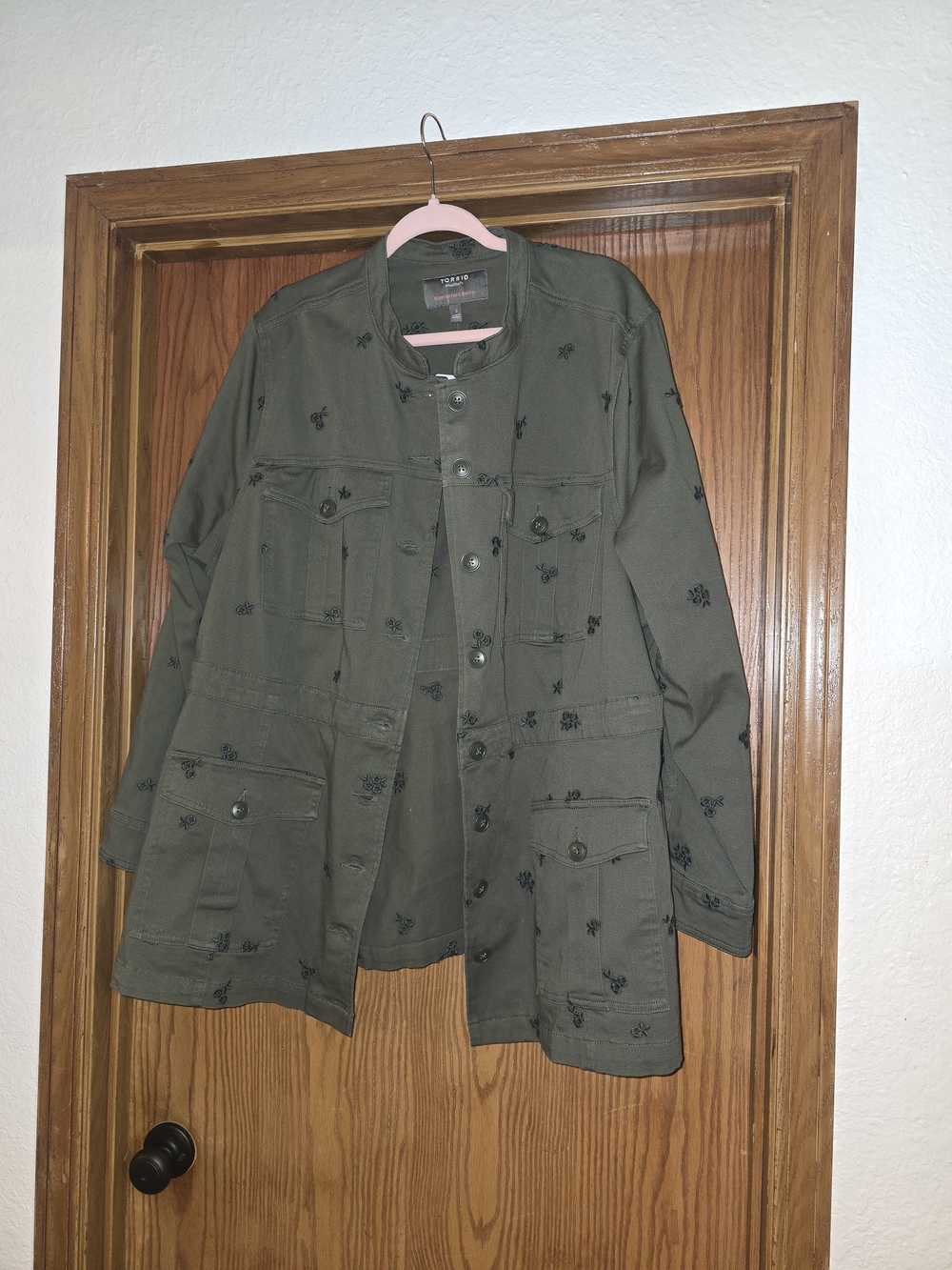 torrid Olive Green Embroidered Utility Jacket